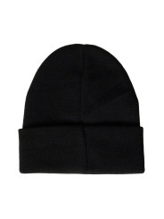Schwarze Strickmütze mit Umschlag
