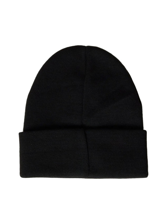 Schwarze Strickmütze mit Umschlag