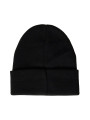 Schwarze Strickmütze mit Umschlag