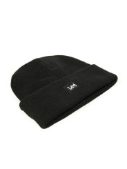 Schwarze Lee Strickmütze mit Umschlag