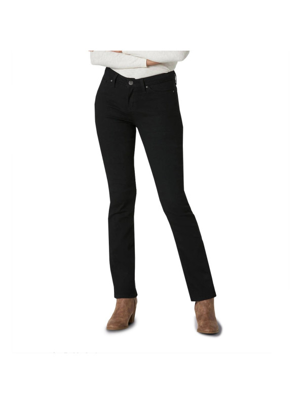 Schwarze Damen Straight Leg Jeans Schwarze Damen Straight Leg Jeans