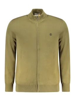 Öko-Baumwoll-Cardigan mit Stickerei & Logo-Reißverschluss