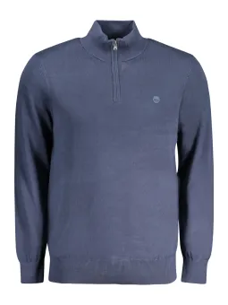 Bio-Baumwollpullover mit Stickerei & Reißverschluss