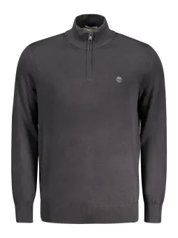 Bio-Baumwollpullover mit Stickerei & Reißverschluss