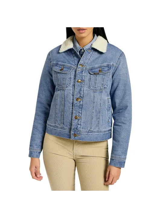 Blaue Lee Denimjacke Fleece