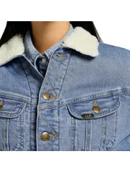 Lee Denimjacke mit Kunstfellkragen