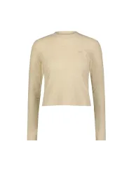 Beiges geripptes kurzes Lee T-Shirt