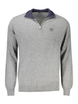 "Stilvoller Kontrastpullover mit Sticklogo & Halbreißverschluss"