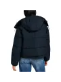Schwarze gesteppte Winterjacke hintenansicht
