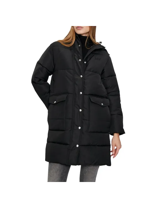 Schwarze Winterjacke mit Kapuze