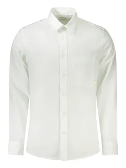 Calvin Klein Hemd mit Italienkragen & Logo - 1 Knopf, 1 Tasche