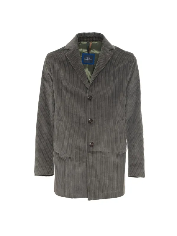 Grünes Cord Blazer mit Knöpfen