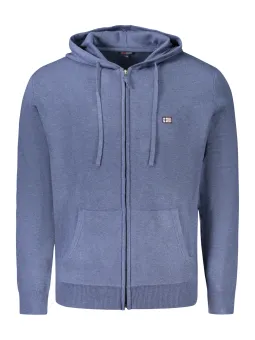 Langarm Kapuzen-Cardigan mit Taschen & Logo-Stickerei