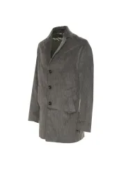 Grüner Cord Overcoat, Doppelreiher Mantel