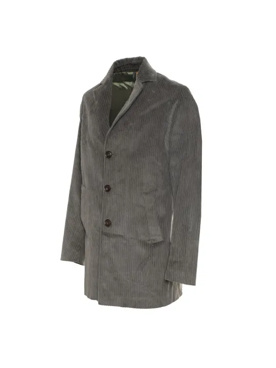 Grüner Cord Overcoat, Doppelreiher Mantel