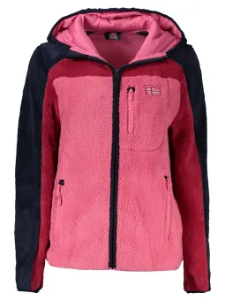Kapuzierte Langarmjacke mit Stickerei und Taschen