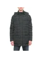 Schwarze Daunenjacke mit hohem Kragen