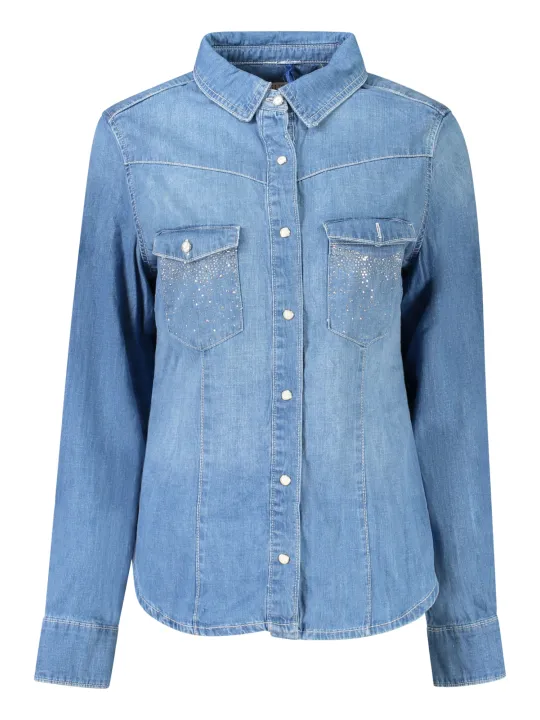 "GUESS JEANS Startseite im Sale | GUESS JEANS LANGARMSHIRT DAMEN BLAU online kaufen"|Planet-Deluxe