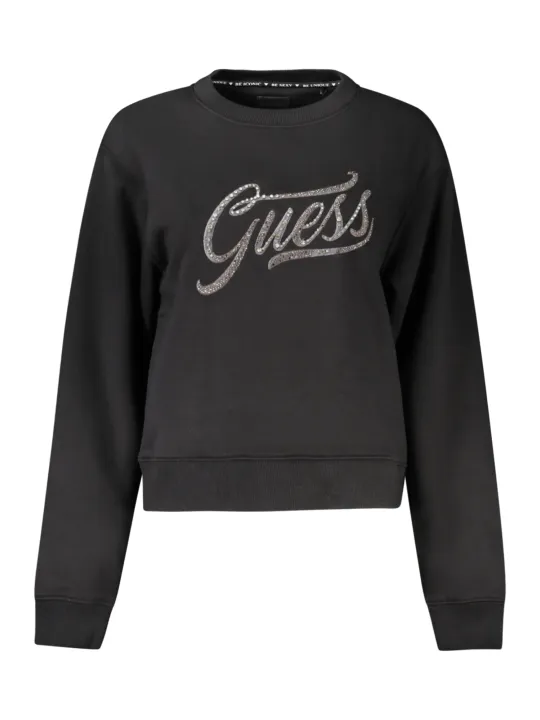 "GUESS JEANS Sweatshirts im Sale | Bio Baumwolle Langarm Sweatshirt mit Stickerei und Strassapplikation online kaufen"|Planet-Deluxe