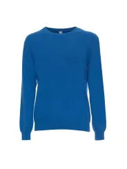 Blauer Damen Strickpullover gerippt.