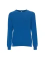 Blauer Damen Strickpullover gerippt.