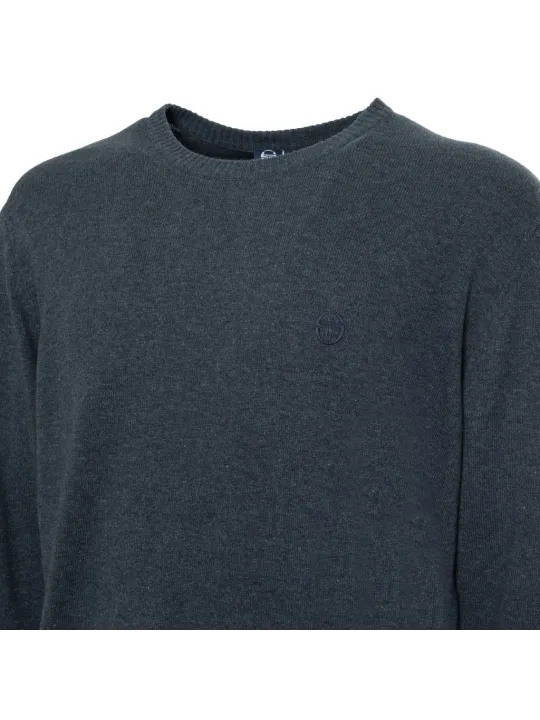 Grauer Strickpullover mit ST-Logo
