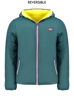 "Wendbare Kapuzenjacke Grün/Gelb mit Taschen - Norway 1963"