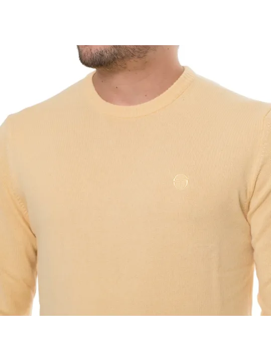 Gelber Sergio Tacchini Rippstrickpullover