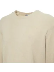 Beiger Wollpullover mit T-Logo