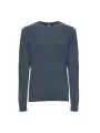 Grauer Wollpullover mit Logo-Detail