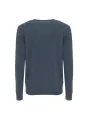 Blauer Wollpullover mit Rundhalsausschnitt