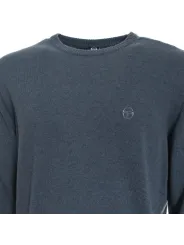 Dunkelgrauer Herren-Crewneck-Pullover mit Logo