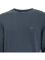 Dunkelgrauer Herren-Crewneck-Pullover mit Logo
