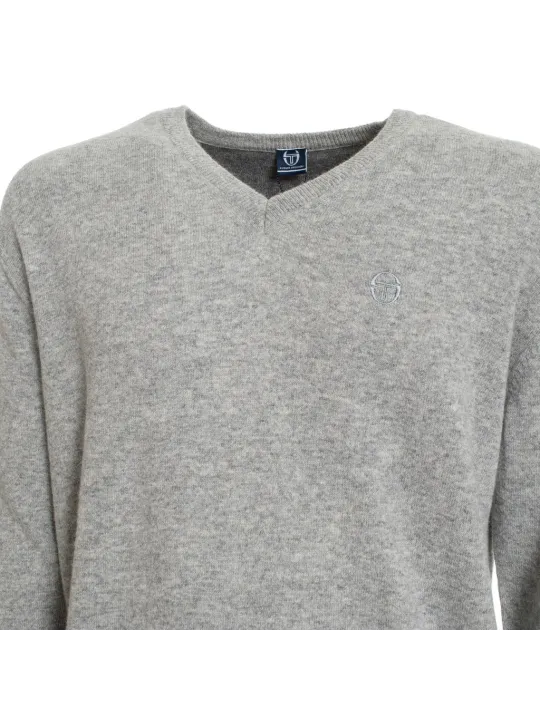 Grauer Sergio Tacchini V-Pullover