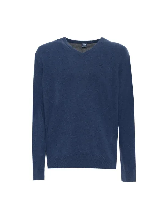 Dunkelblauer Sergio Tacchini V-Pullover