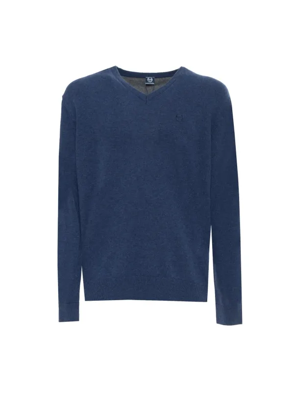 Dunkelblauer Sergio Tacchini V-Pullover