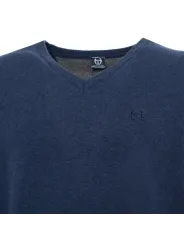 Blauer Sergio Tacchini V-Pullover Baumwolle