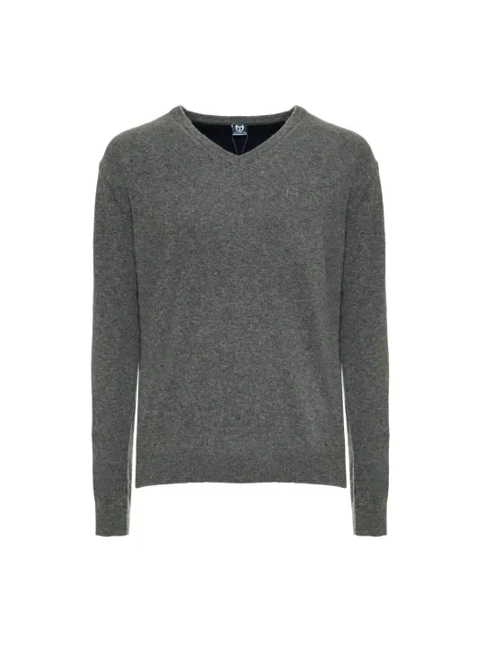 Grauer Sergio Tacchini V-Pullover