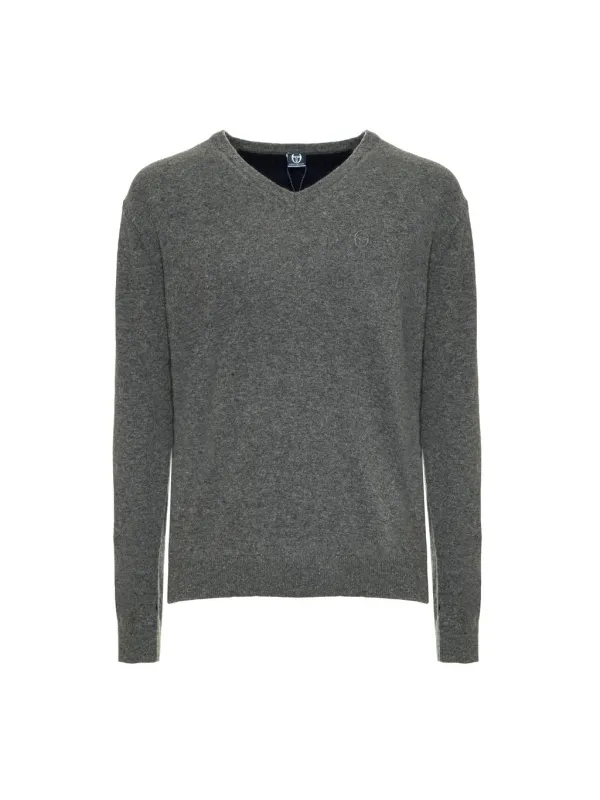 Grauer Sergio Tacchini V-Pullover