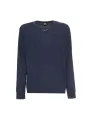 Marineblauer Kaschmir V-Ausschnitt Pullover