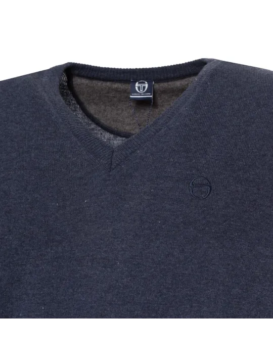 Navyblauer Sergio Tacchini Waffelstrickpullover