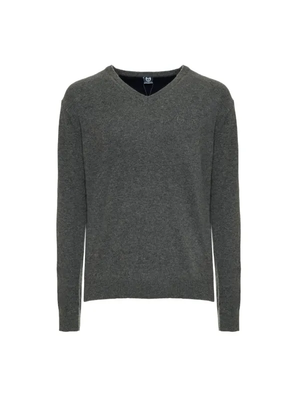 Grauer V-Ausschnitt Pullover Sergio Tacchini Grauer V-Ausschnitt Pullover Sergio Tacchini
