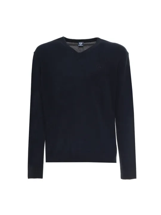 Blauer Sergio Tacchini V-Ausschnitt Pullover
