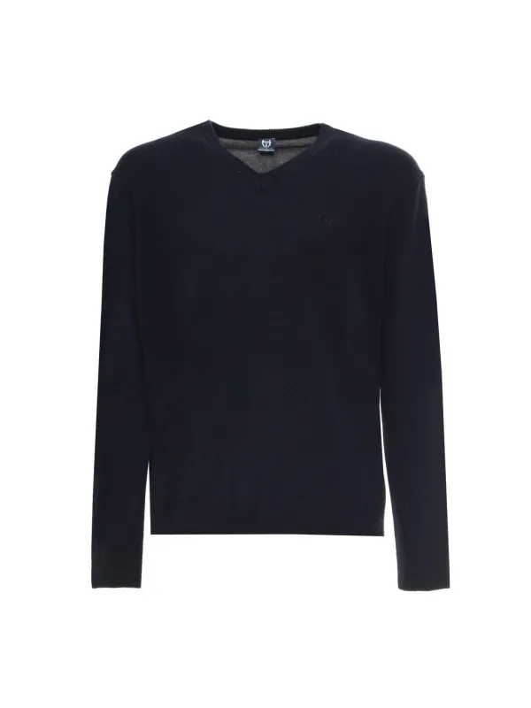 Blauer Sergio Tacchini V-Ausschnitt Pullover Blauer Sergio Tacchini V-Ausschnitt Pullover