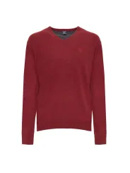 Rostroter Sergio Tacchini V-Ausschnitt Pullover