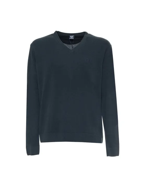 Dunkelgrauer V-Ausschnitt Pullover Sergio Tacchini