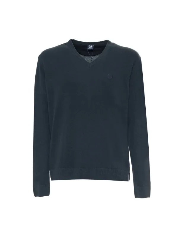 Dunkelgrauer V-Ausschnitt Pullover Sergio Tacchini Dunkelgrauer V-Ausschnitt Pullover Sergio Tacchini
