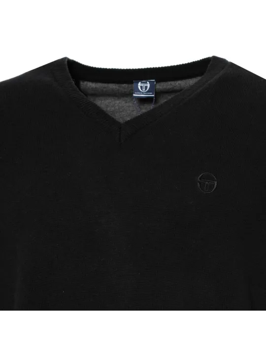 Schwarzer Baumwoll-Crewneck-Pullover von Tacchini