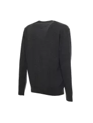 Grauer Kaschmir Strickpullover Rückansicht