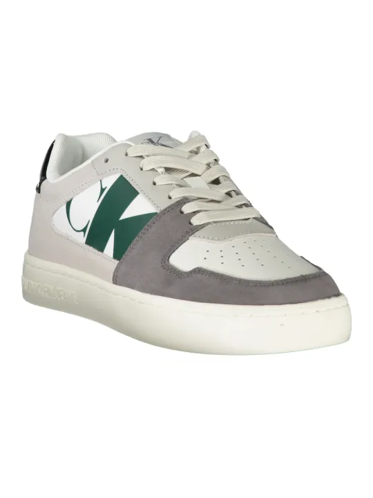 "Calvin Klein Sneakers im Sale | Grün-Schwarzer Kontrast-Sneaker mit Print und recyceltem Material online kaufen"|Planet-Deluxe